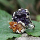 925 Sterling Silver Ring with natural citrine and amethyst IV0100. Rings. Sunny Silver. My Livemaster. Фото №6