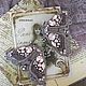 Embroidered brooch Moth Pink. Brooches. VeninnaS. My Livemaster. Фото №5