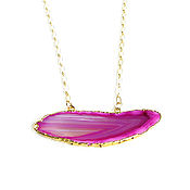 Украшения handmade. Livemaster - original item Agate Pendant, Pink agate pendant on a chain, Agate pendant. Handmade.
