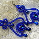 Blue lace chandelier earrings La Femme ' Ultramarine'. Earrings. Beaded jewelry by Mariya Klishina. Online shopping on My Livemaster.  Фото №2