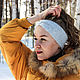 Повязка на голову вязаная из пуха норки серая на весну. Повязки. Natural-. Ярмарка Мастеров.  Фото №5