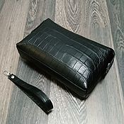Сумки и аксессуары handmade. Livemaster - original item Men`s clutch bag made of genuine crocodile leather, in black color. Handmade.