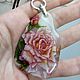 Order Rose – pendant on a cord - lacquer miniature - painting to order. lacquer miniature. Livemaster. . Necklace Фото №3