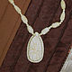 Carved bone necklace with pendant, Vintage necklace, St. Petersburg,  Фото №1