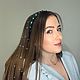 Ободок-фата из хрустальных бусин на нитях, тика. Ободки. Екатерина (stilistika). Ярмарка Мастеров.  Фото №8
