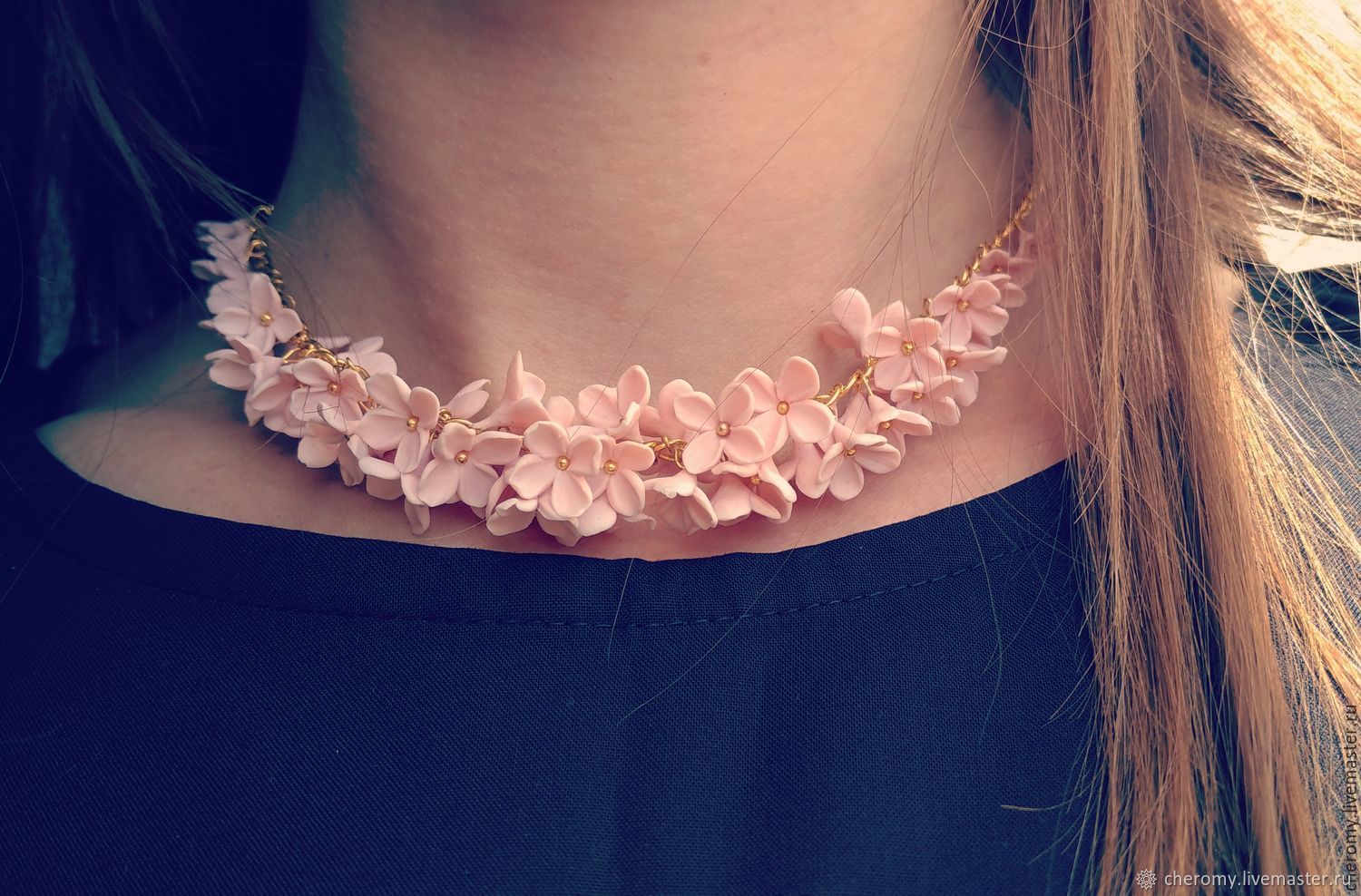 колье розовое золото