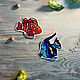 Stained glass stickers-fish (set of 2 PCs), Stickers, Novosibirsk,  Фото №1