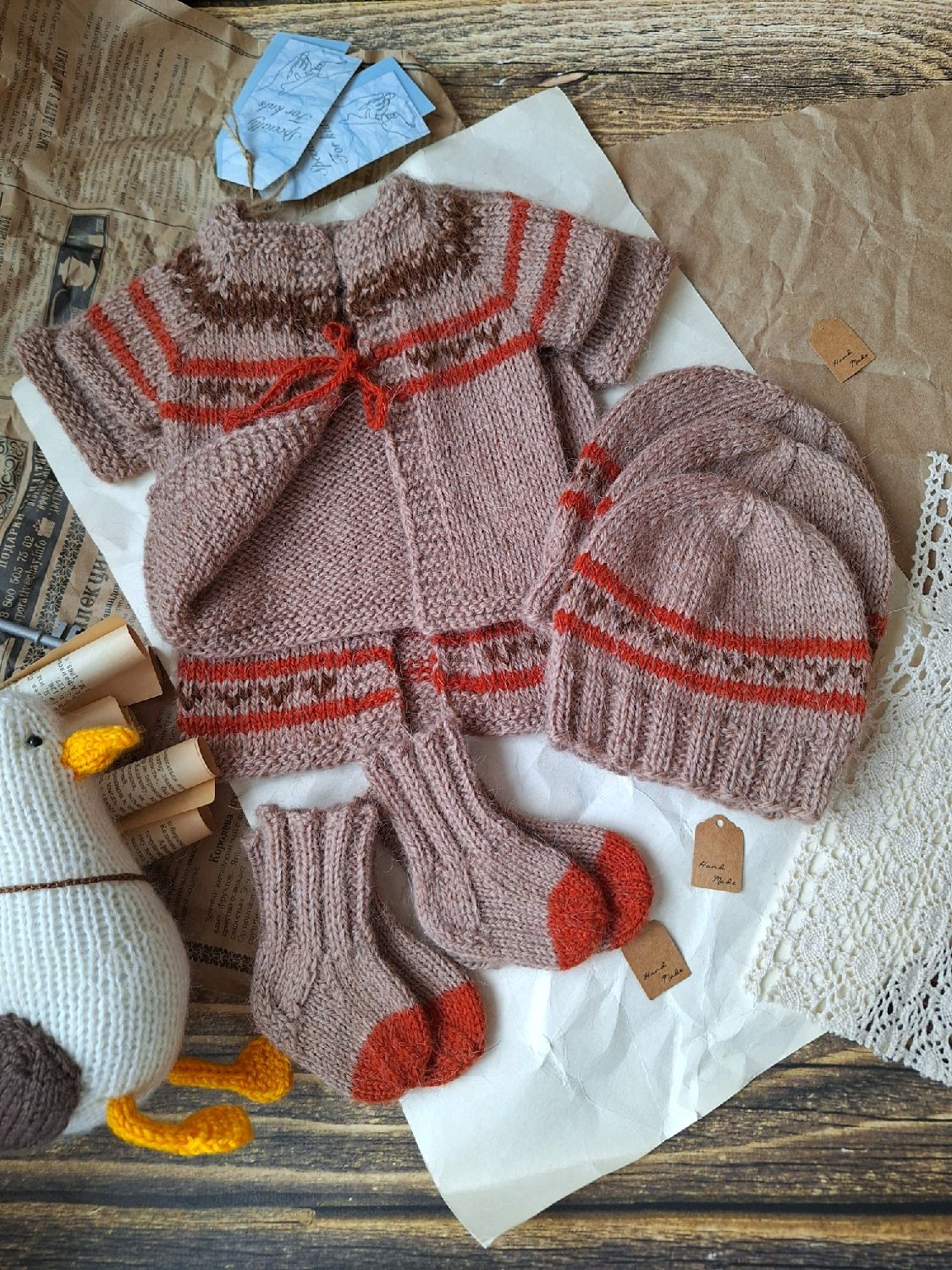 Детский свитер для мальчика *Гуси*