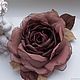 FABRIC FLOWERS. Chiffon rose ' Velvet wine'. Brooches. fioridellavita. My Livemaster. Фото №5