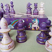 Активный отдых и развлечения handmade. Livemaster - original item Children`s chess made of wood 
