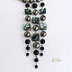 Choker necklace made of onyx, pyrite, mother-of-pearl seashell and beads. Chokers. gershman. My Livemaster. Фото №6