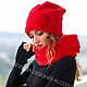 Шапка экомех "Алая". Шапки. KUDESNITSA Designer Accessories. Интернет-магазин Ярмарка Мастеров.  Фото №2