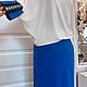 Платье ассиметрия,платье бело-голубое,ткани премиум класса, Платья, Москва,  Фото №1