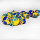 Колье "Желтый-кобальт" , Авторский Lampwork. Колье. Татьяна Испандярова. Ярмарка Мастеров.  Фото №4
