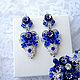 "Classic Blue" - серьги в стиле Дольче Габбана. Серьги. Lady's Treasures  Украшения. Ярмарка Мастеров.  Фото №4