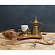 Coffee Set Bear Cup and antique Brass kumgan with Tray