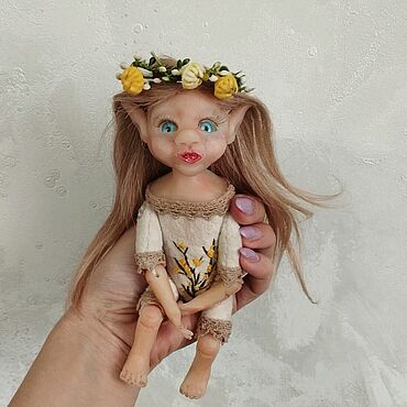 Куклы и игрушки ручной работы. Ярмарка Мастеров - ручная работа Кукла малышка Любава Эльфик ароматная с вышивкой, авторская .. Handmade.
