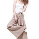 Order Beige Palazzo pants made of 100% linen. LINEN & SILVER ( LEN i SEREBRO ). Livemaster. . Pants Фото №3