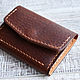 Order Small Brown Leather Wallet. Finist (tisneniekozhi). Livemaster. . Wallets Фото №3