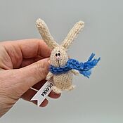 Украшения handmade. Livemaster - original item Brooch knitted hare OLAKRA. Handmade.