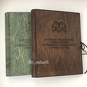 Канцелярские товары handmade. Livemaster - original item Wooden notebook with logo. Handmade.