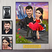Сувениры и подарки handmade. Livemaster - original item A gift for the anniversary of a relationship to a guy / girl. Cartoon photo. Moscow. Handmade.
