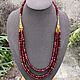 Necklace natural stone garnet rhodolite under gold, Necklace, Moscow,  Фото №1