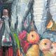  "Натюрморт с рыбой, вином и фруктами" 40*50 см. Картины. Olga Bordunova. Ярмарка Мастеров.  Фото №4