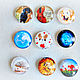 Glass cabochons with images of 25 mm, Cabochons, Ufa,  Фото №1