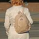  Backpack women's leather brown beige Betty Mod. R. 23-622. Backpacks. Natalia Kalinovskaya. My Livemaster. Фото №4
