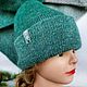 Hat and bactus 'Poema' Italian merino, greens. Headwear Sets. Vyazanyj BUM. Shal, baktus, shapka™.. Интернет-магазин Ярмарка Мастеров.  Фото №2