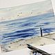 Contemplation of the sea. Watercolor painting (sea, blue, blue), Pictures, Ekaterinburg,  Фото №1