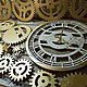 Arreglo de pared con engranajes giratorios y reloj. Backlit Clocks. KancyrevDecoration. Ярмарка Мастеров.  Фото №6
