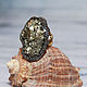 925 Sterling Silver Ring with untreated pyrite IV0094. Rings. Sunny Silver. My Livemaster. Фото №4