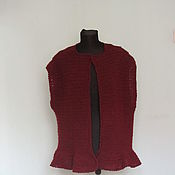 Одежда handmade. Livemaster - original item Knitted burgundy vest 