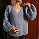 Knitted mohair sweater ' Blue crystal'. Pullover Sweaters. Galina-Malina (galina-malina). My Livemaster. Фото №4