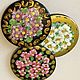 Set of brooches flowers art painting 3 pieces with a diameter of 56 mm. Brooch set. chuvstvo-pozitiva (chuvstvo-pozitiva). My Livemaster. Фото №4