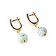 Blue earrings, small earrings, baby hoop earrings, Earrings, Moscow,  Фото №1