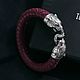 Leopard Bracelet | Silver / Premium Leather. Braided bracelet. totemicashop. My Livemaster. Фото №6