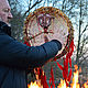 Шаманский бубен с маской духа - помощника на оборотной стороне. Ритуальная атрибутика. ShamanEthnoShop. Интернет-магазин Ярмарка Мастеров.  Фото №2