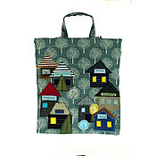 Сумки и аксессуары handmade. Livemaster - original item Shopping bag household houses with long handles. Handmade.