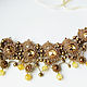 Necklace with pearls crystals Openwork gold. Necklace. ArtelL. My Livemaster. Фото №4