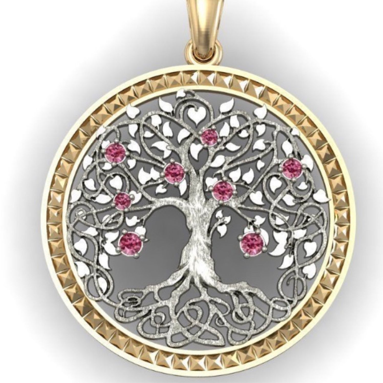 Серебро медальон дерево Берил