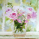 A picture of a rose, a delicate bouquet in a vase, Pictures, Izhevsk,  Фото №1