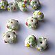 Бусины lampwork "Ромашки", Бусины, Коломна,  Фото №1