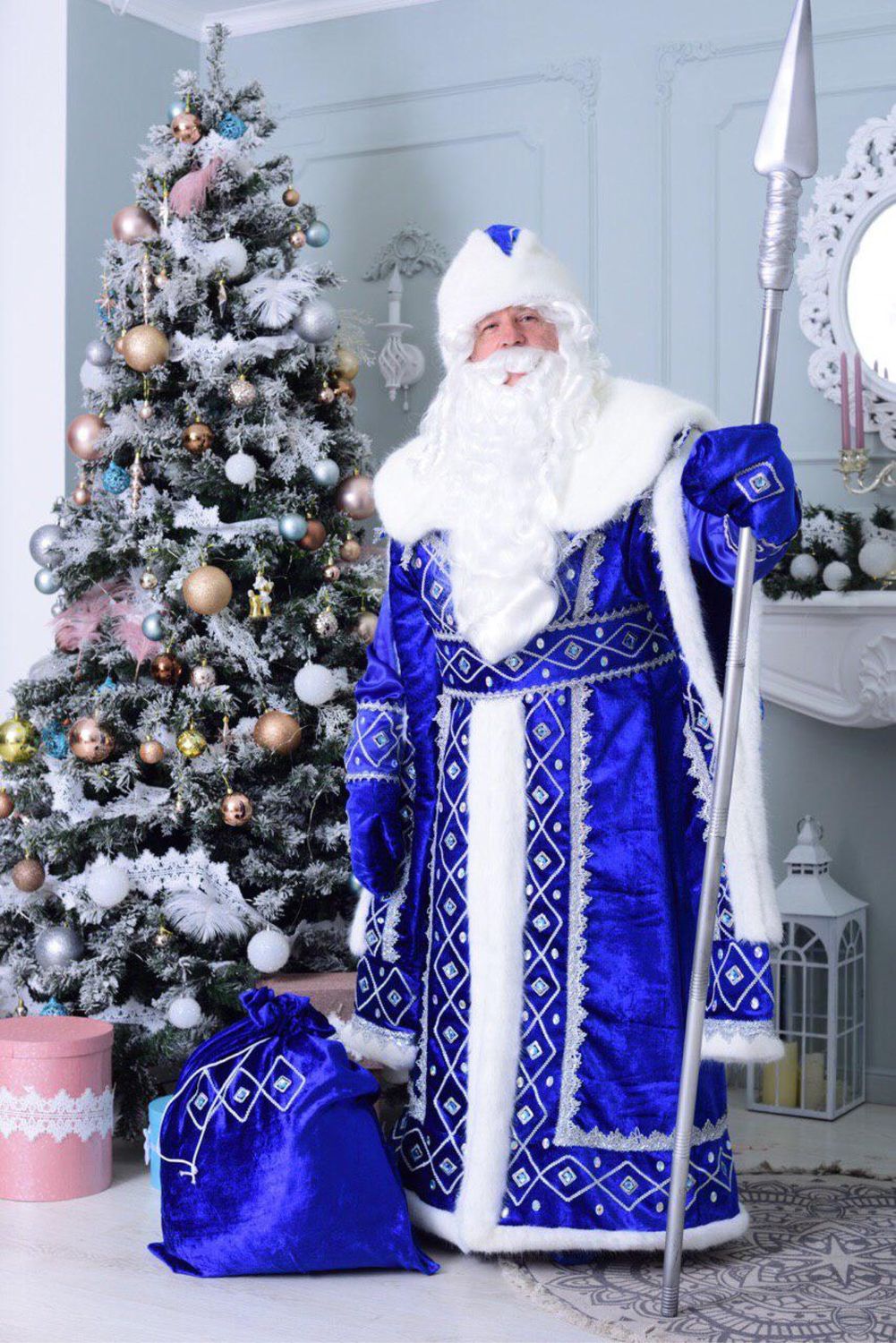 Карнавальный костюм Дед Мороз Узорчатый, рост 140 см (Батик)