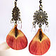 Earrings with Real red Petals of a Tulip Resin Botanica, Earrings, Taganrog,  Фото №1