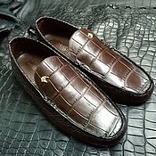 Обувь ручной работы handmade. Livemaster - original item Men`s moccasins made of genuine crocodile leather, handmade!. Handmade.