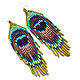 Earrings-brush: ' Peacock feather', Tassel earrings, Samara,  Фото №1