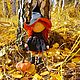 Interior doll: A witch. Halloween. Textile Doll. Round Head Doll. ElkaDolls (elnara-ivanova). Online shopping on My Livemaster.  Фото №2